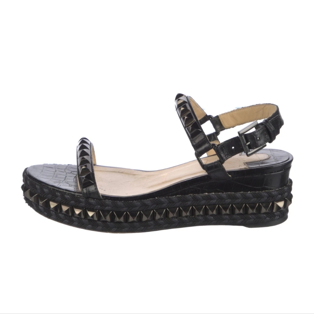 Pyraclou Croc-embossed espadrilles